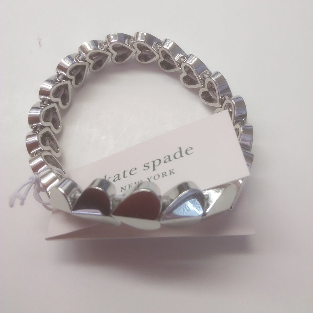 Kate Spade New Silver Spade Elasticized Bracelet